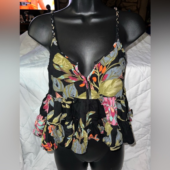 Patrons of Peace Smocked Cropped Tank Top - Picture 1 of 10